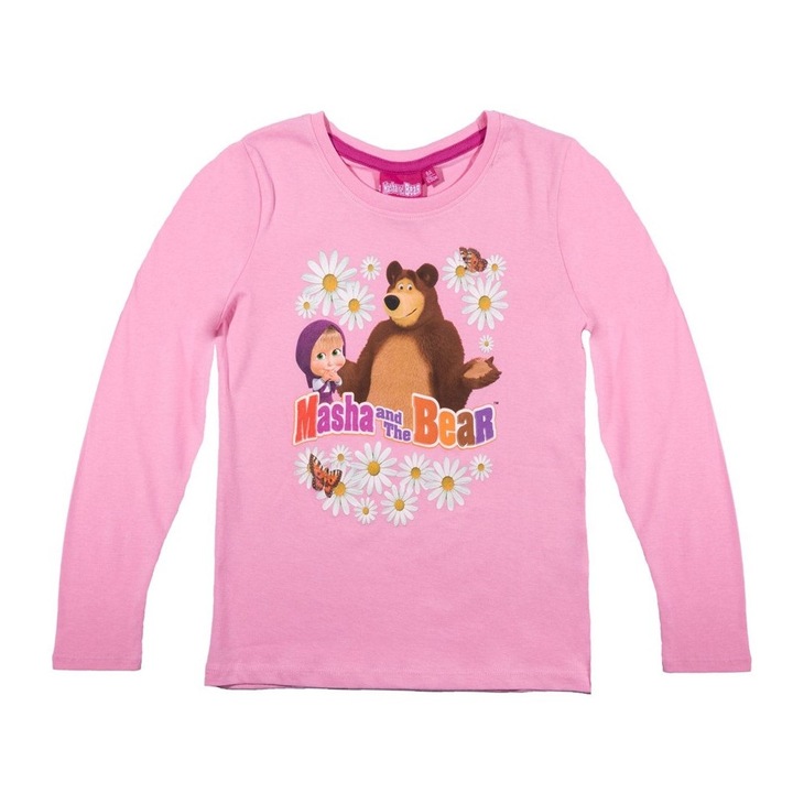 Bluza Masha si Ursul, roz, 8 ani