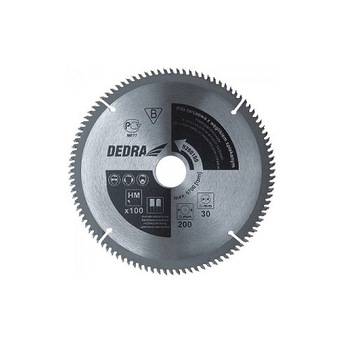 Panza de ferastrau circular cu dinti de vidia pentru aluminiu 200mm X 100mm X 30mm DEDRA Panza de ferastrau circular cu dinti de vidia pentru aluminiu 200mm X 100mm X 30mm DEDRA