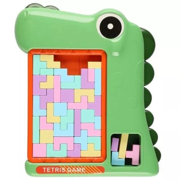 Joc de societate, Manyuk Toys, Tabla de joc Tetris in forma de dinozaur, Verde