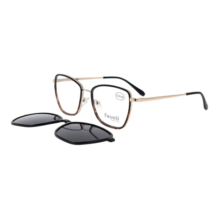 Rama ochelari clip-on femei FORSETI 3433UJ C1, negru/auriu