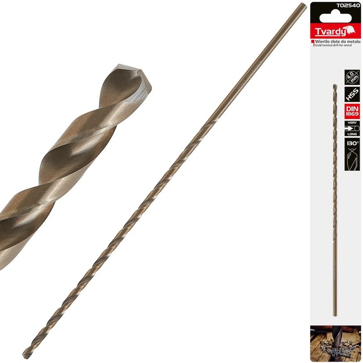 Burghiu HSS pentru metal 4 x 220 mm DIN1869, Tvardy T02540