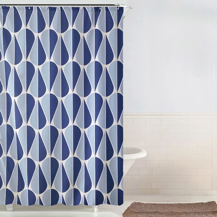 Perdea Dus Albastra Ciel cu Model Picaturi 180x180cm