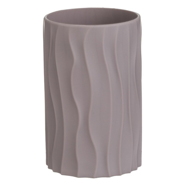 Taupe fogkefetartó hullámmintával Ø6,5x12cm