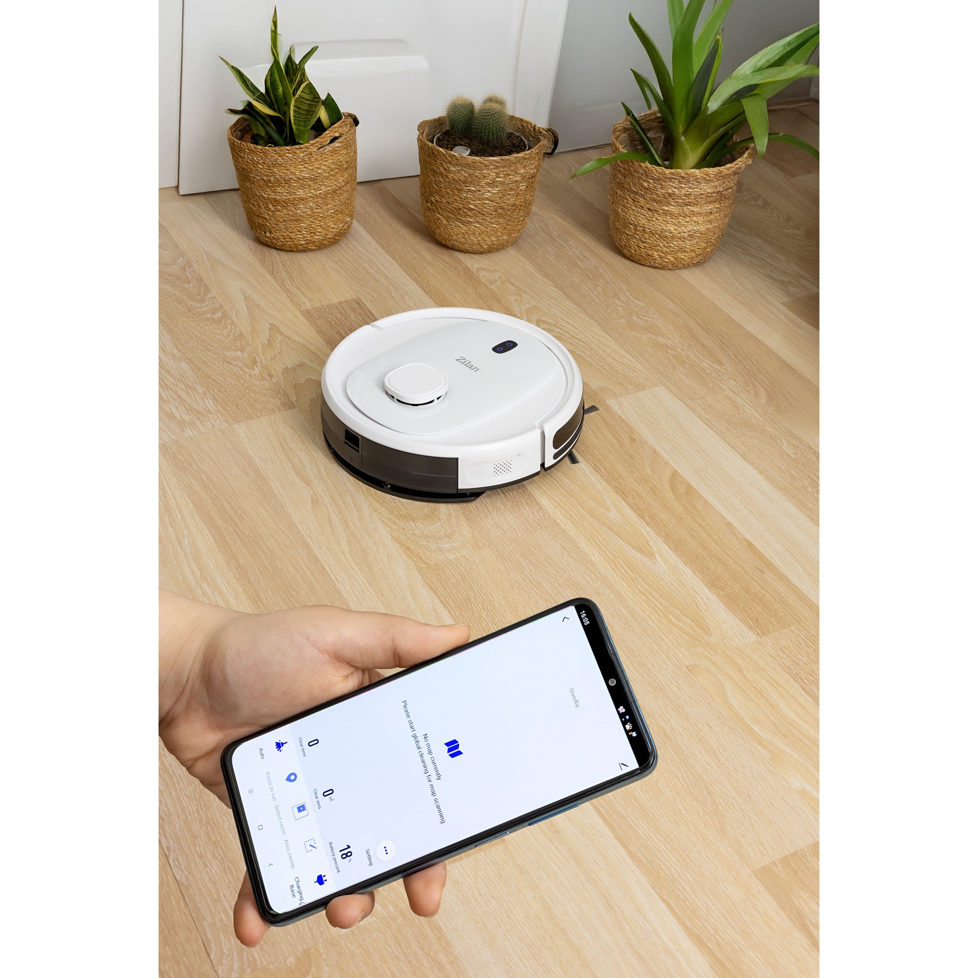 Aspirator robot Zilan ZLN5400, Putere aspirare 2700pa, Zgomot sub 68dB, 3 nivel putere, conexiune Wi-Fi, Baterie 3200mAh