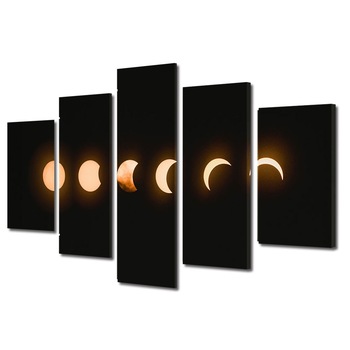 Set Tablouri Multicanvas 5 Piese Halloween Fazele lunii, 60 x 100 cm Set Tablouri Multicanvas 5 Piese Halloween Fazele lunii, 60 x 100 cm