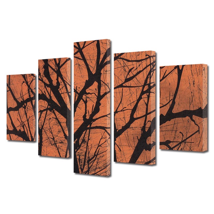 Set Tablouri Multicanvas 5 Piese Halloween Crengi umbrite, 60 x 100 cm