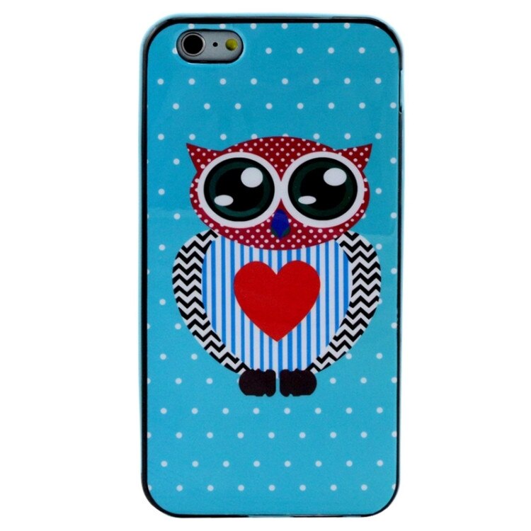 Husa protectie HEART OWL pentru iPhone 6 Plus si iPhone 6S Plus, Albastru
