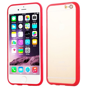 Husa Bumper AIr-Cushion pentru iPhone 6 Plus si iPhone 6S Plus, Bumper rosu, Carcasa transparenta Husa Bumper AIr-Cushion pentru iPhone 6 Plus si iPhone 6S Plus, Bumper rosu, Carcasa transparenta