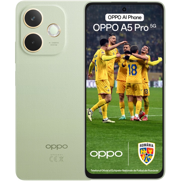 Смартфон OPPO A5 Pro, 8GB RAM, 256GB, 5G, Olive Green