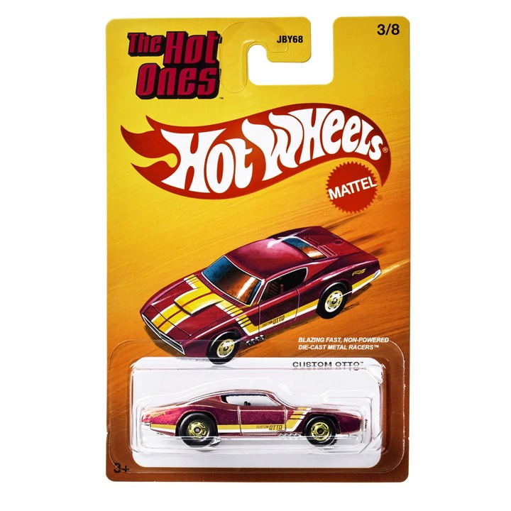Кола Hot Wheels The Hot Ones, Custom Otto 3/8, JBY71, 1:64, Червен