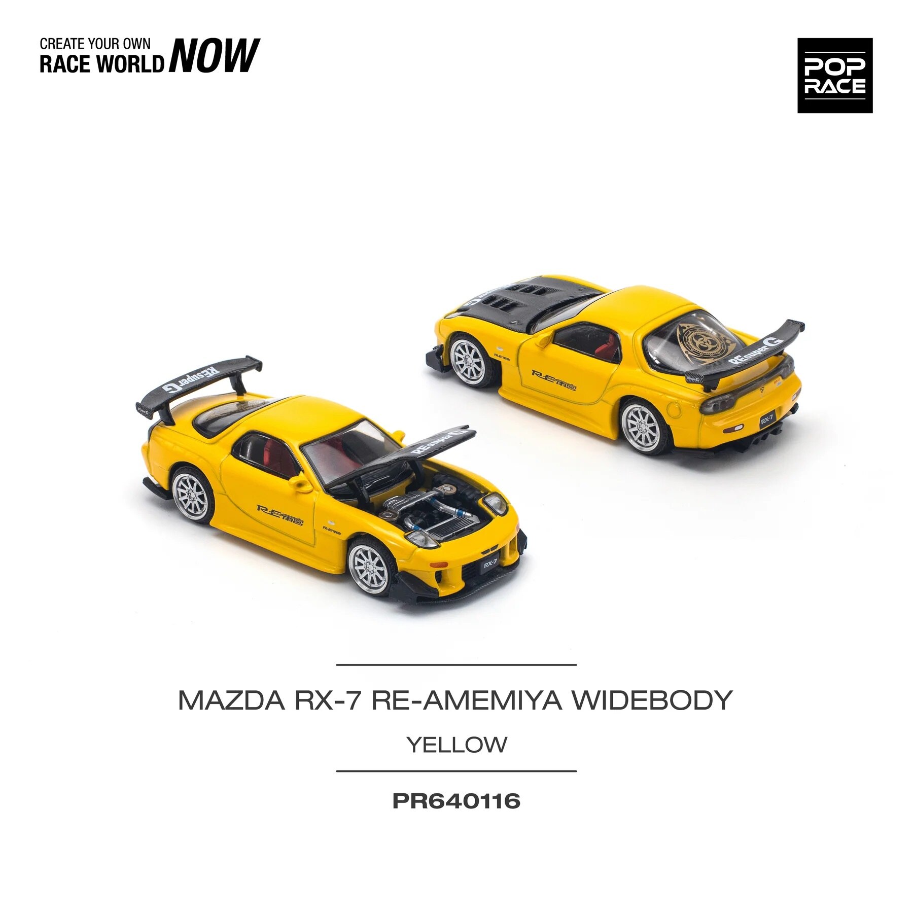 POP RACE　MAZDA　RX-7 Macheta Auto Pop Race, Mazda RX-7 (FD3S) Re-Amemiya Widebody, 1:64