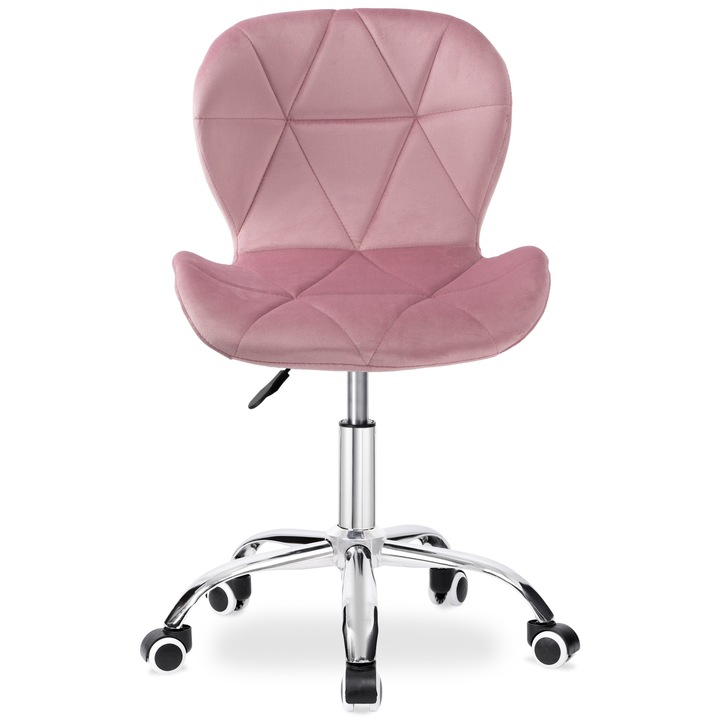 Scaun de birou, eHokery, catifea, roz