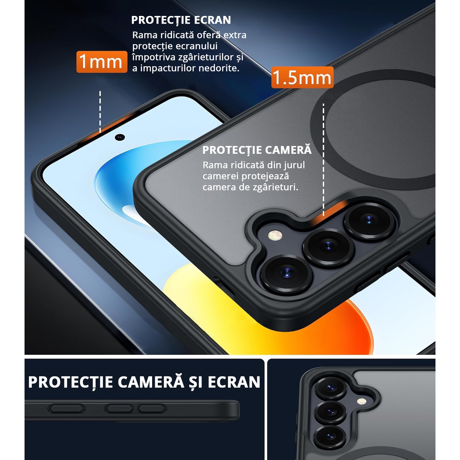 Husa pentru Samsung Galaxy S24 PLUS, MobileSmart MagSafe, Hybrid ultra slim, carcasa spate Antisoc, hardcase, Negru