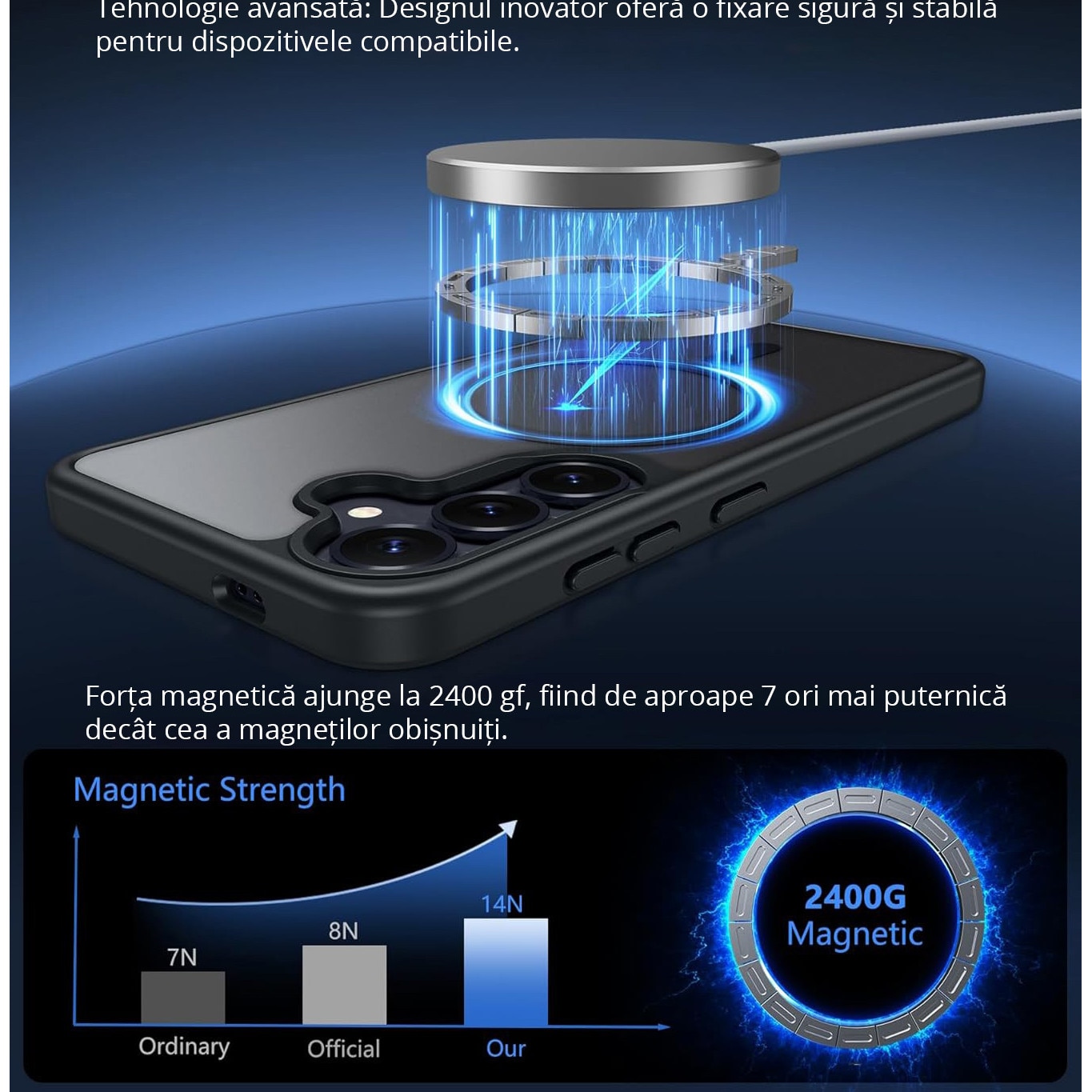 Husa pentru Samsung Galaxy S24 PLUS, MobileSmart MagSafe, Hybrid ultra slim, carcasa spate Antisoc, hardcase, Negru