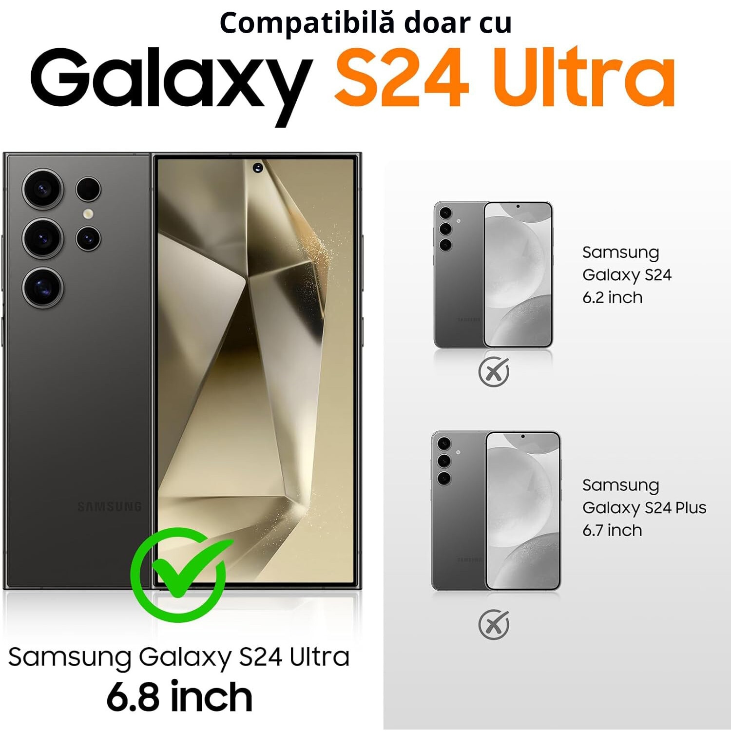 Husa pentru Samsung Galaxy S24 ULTRA, MobileSmart MagSafe, Hybrid ultra slim, carcasa spate Antisoc, hardcase, Negru