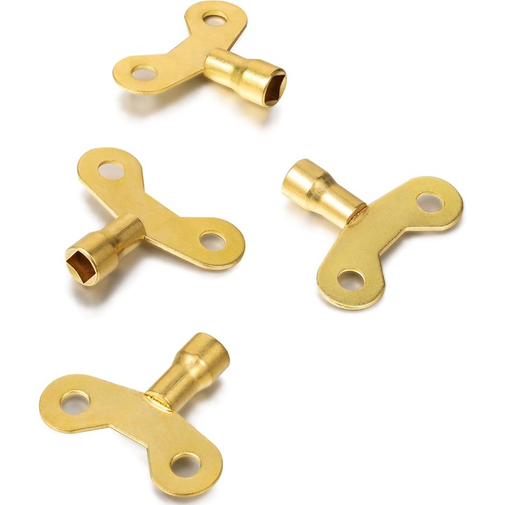 Set 4 chei din alama pentru radiatoare, dimensiune 6mm, utilizare pentru robinete si radiatoare
