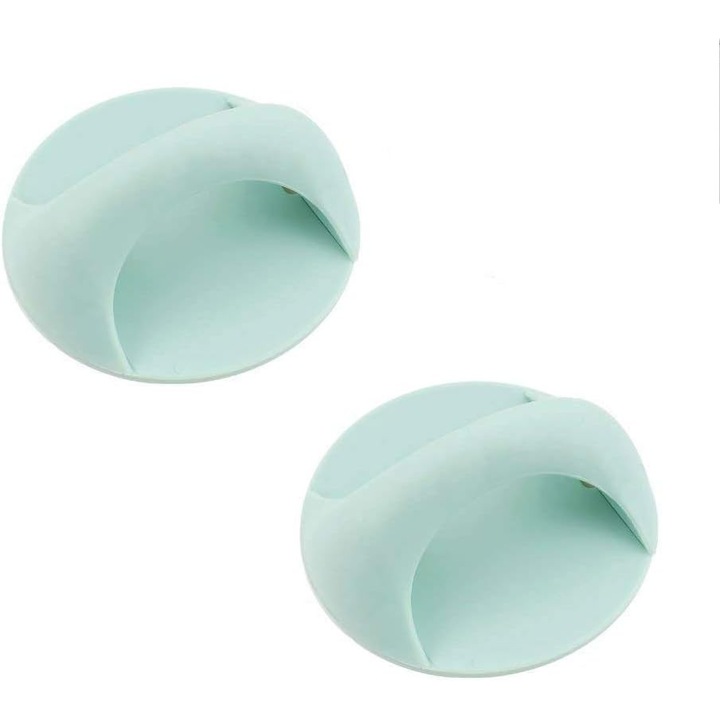 Set 2 manere autocolante rotunde pentru sertare, albastru, 6.5x6.5cm