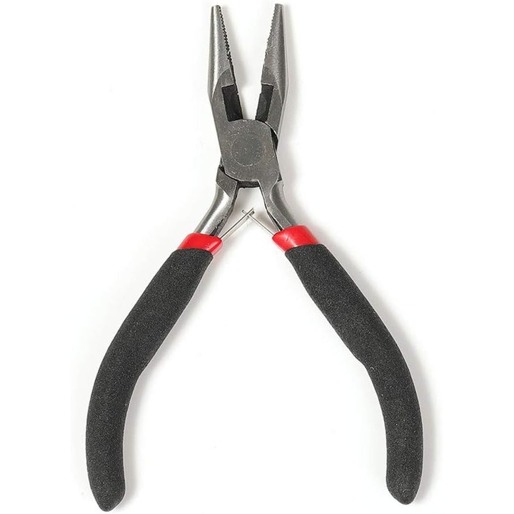 Hosszú orrú fogó ékszerkészítéshez, szett, 12 cm, fekete