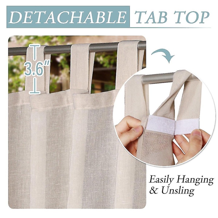 2 paneles kültéri vízálló lenvászon függöny szett