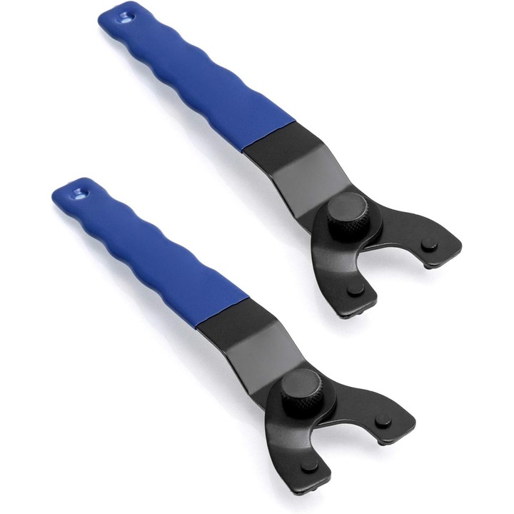 Set 2 chei de prindere SEWA20, din otel carbon, pentru polizoare unghiulare si feronerie, dimensiune ajustabila 1/2''-1-1/4''