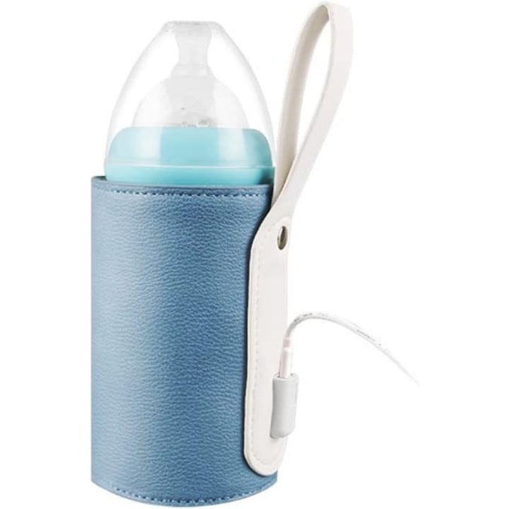 Geanta termica portabila pentru sticle cu incalzire USB, 3 trepte de temperatura, 12x27cm, multicolor