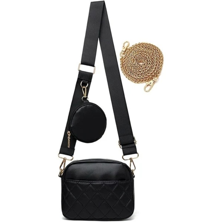 Vállra húzható mobiltelefon-táska, 2 rekesszel, műbőr, 19x5x14,5 cm, többszínű