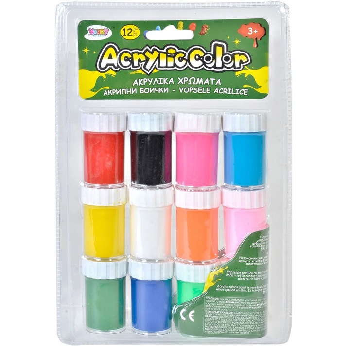 Set Culori Acrilice in Recipiente de 20ml - 12buc