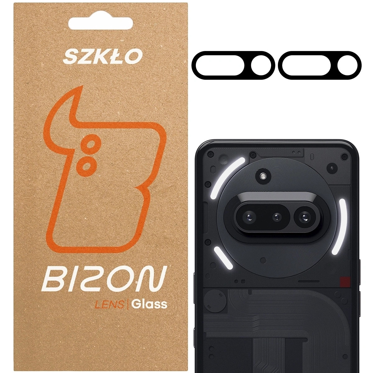 Folie de protectie camera Bizon, pentru Nothing Phone (3a), transparent, set 2 bucati