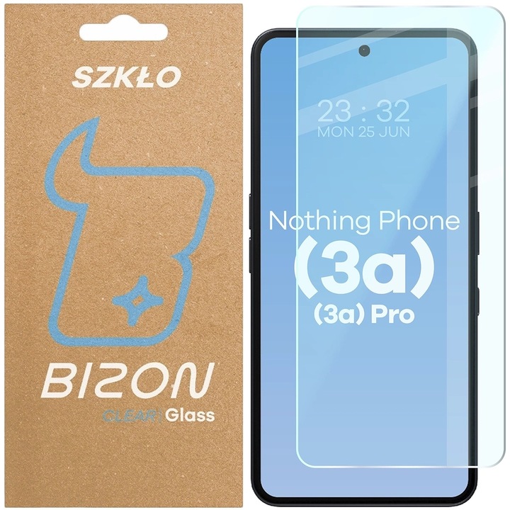 Sticla securizata Bizon Clear 2 pentru Nothing Phone (3a) / (3a) Pro, 9H, 0,33mm, transparent, 16x7,41cm