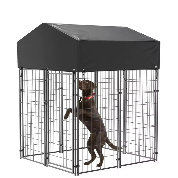 Kutyakennel, XL-119x122x165 cm, vas, fekete