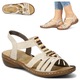 Дамски сандали на платформа, Rieker, бежови, екокожа, 38 EU
