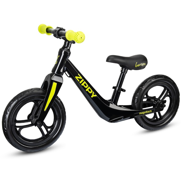 Детски балансиращ велосипед Bergen ZIPPY, черен, 12-инчови дунапренени колела