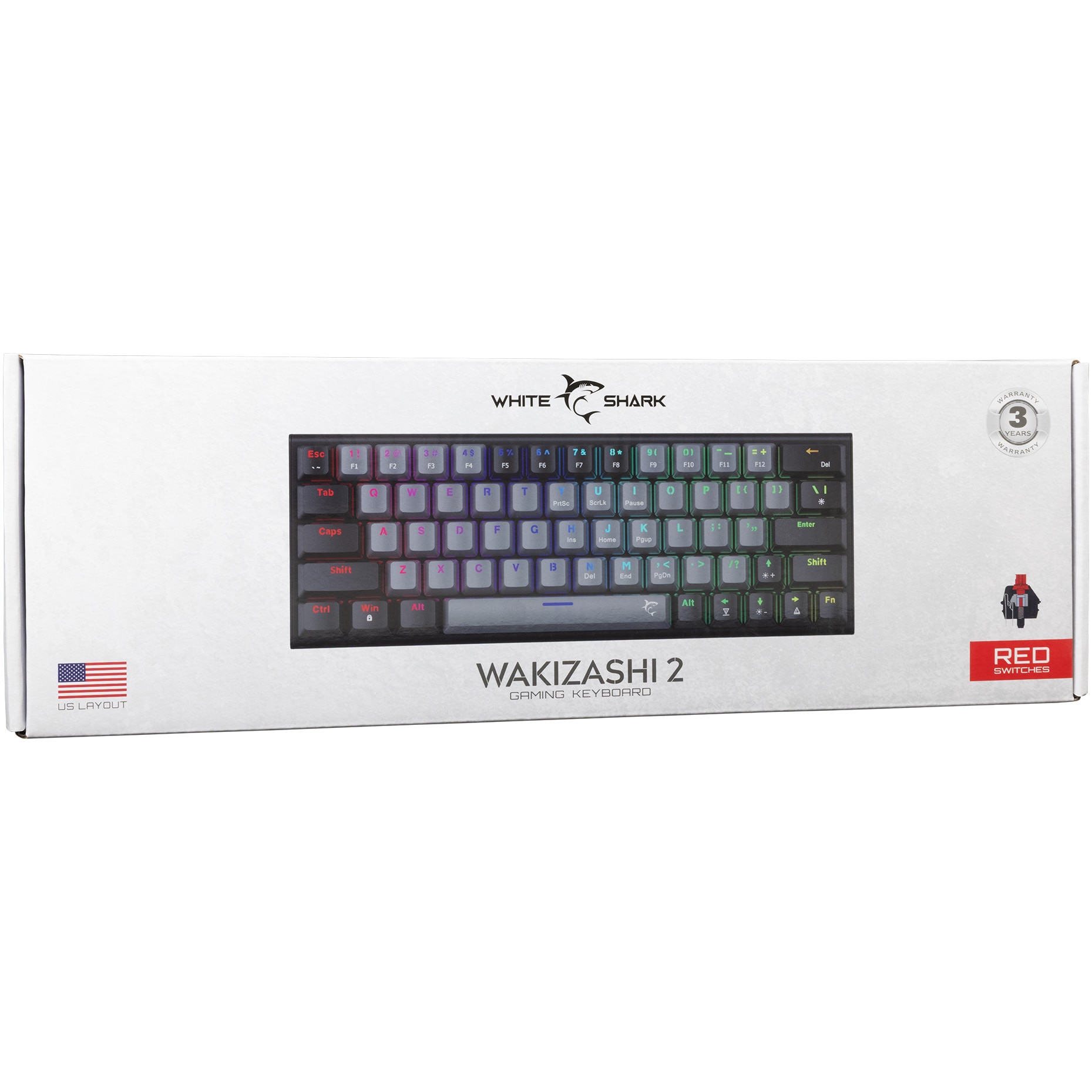 Tastatura Mecanica Gaming cu fir White Shark WAKIZASHI v2, RED