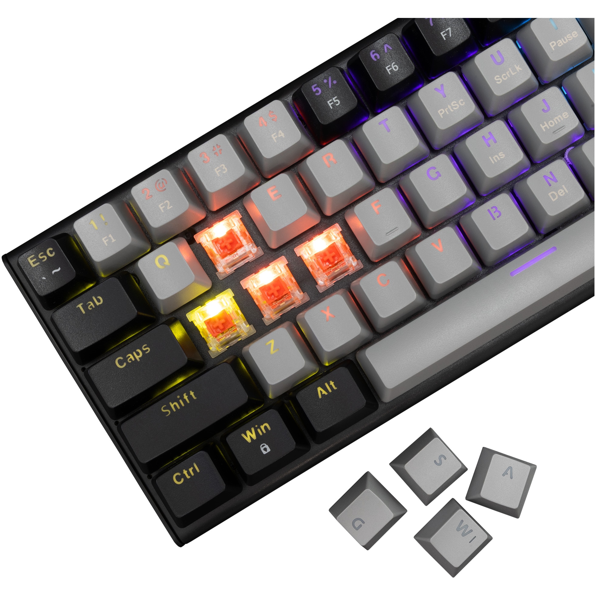 ⭐️ satomi ⭐️ Tastatura Mecanica Gaming cu fir White Shark WAKIZASHI v2, RED