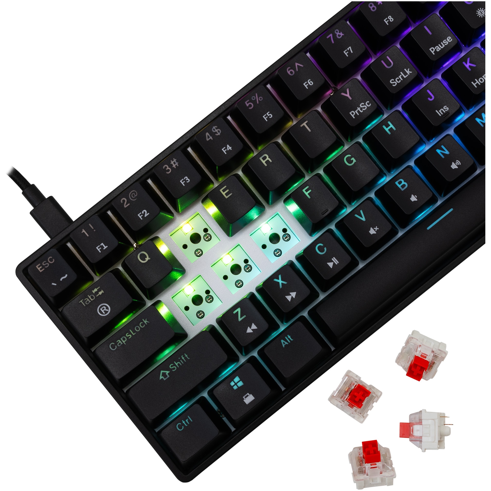 Tastatura Mecanica Gaming cu fir White Shark SHINOBI v2, RED