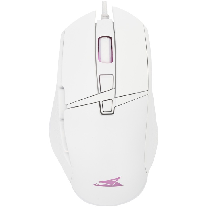 Mouse Gaming cu fir Barracuda RAPTOR, 6.400 DPI, 1.000Hz, 32IPS, 12G, Chipset SUNPLUS 192, Switch-uri HUANO, Butoane Programabile, RGB LED, Cablu braided 1,5m, 117g, Alb