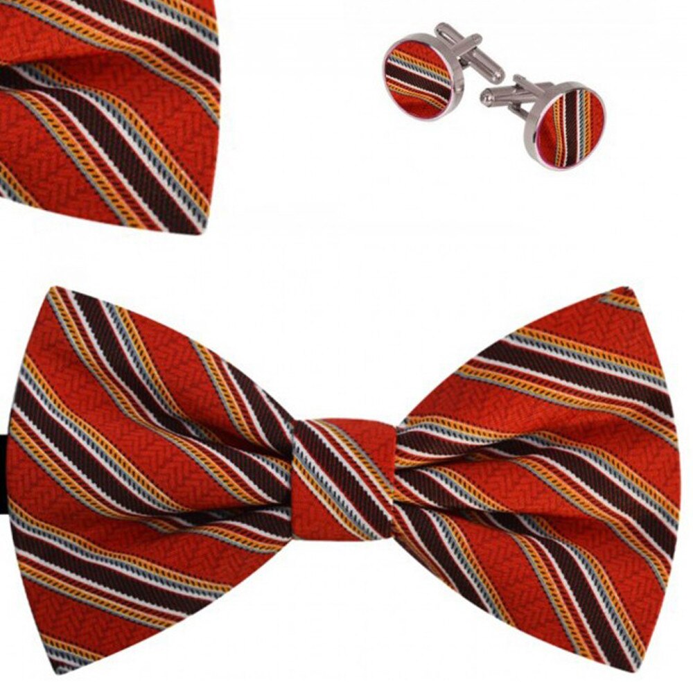 Set papion barbati, batista, butoni, rosiu, model dungi diverse dimensiuni