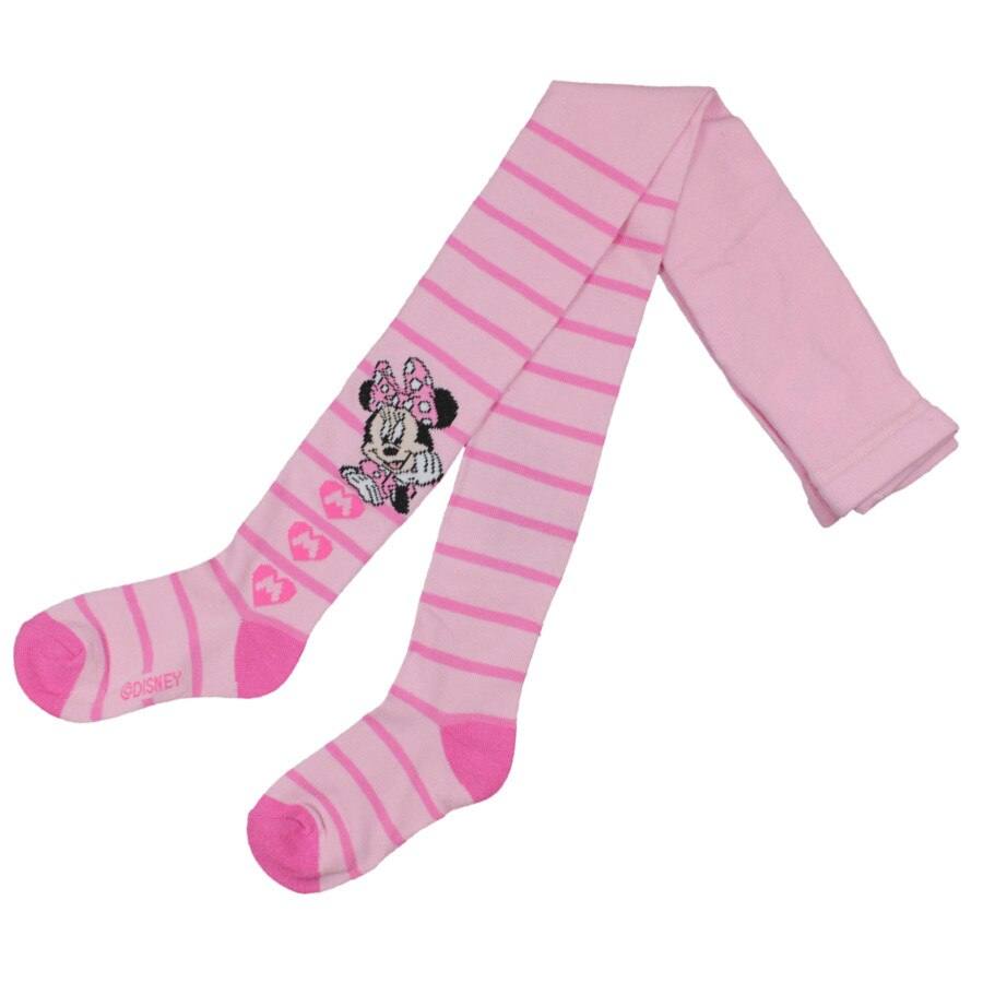 Ciorapi cu chilot, roz cu dungi, Minnie Mouse