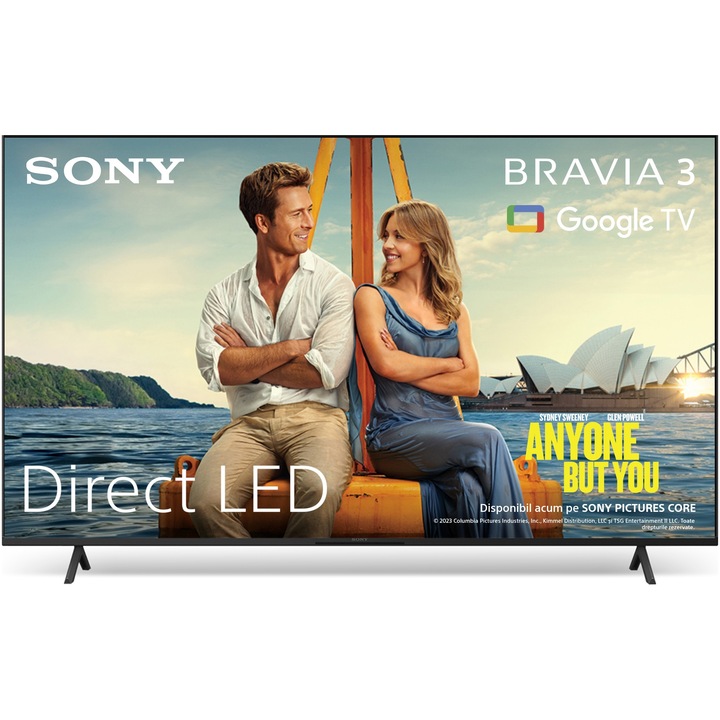 Televizor Sony BRAVIA 3 LED 65S35, 164 cm, Smart Google TV, 4K Ultra HD, Clasa E