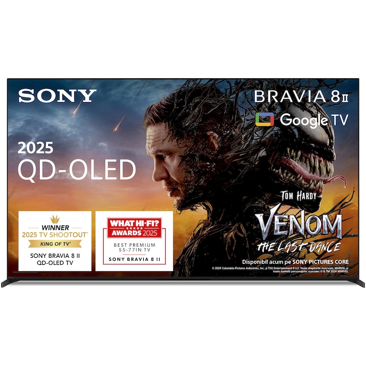 Televizor Sony BRAVIA 8M2 OLED 65XR8M2, 164 cm, Smart Google TV, 4K Ultra HD, 100 Hz, Clasa F (Model 2025)