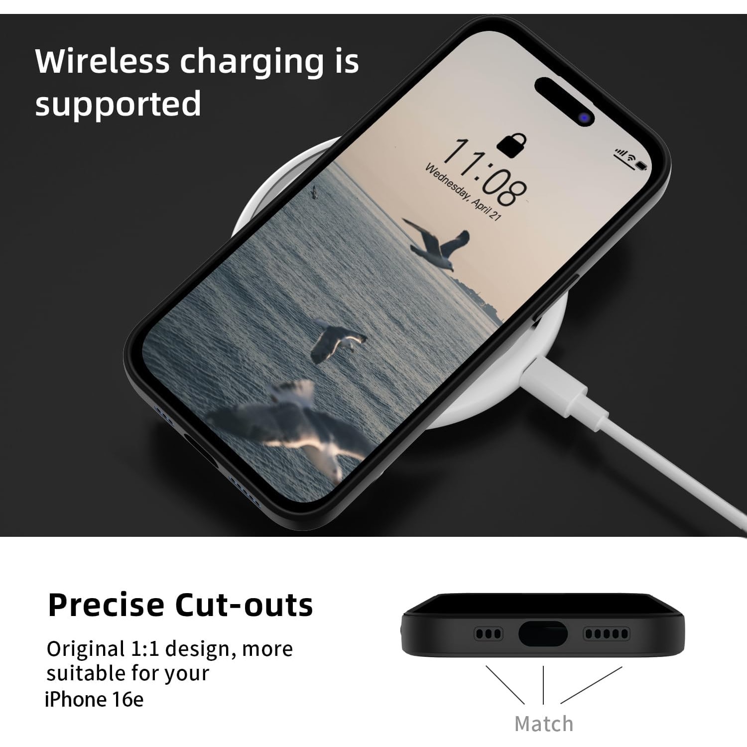 Husa Soft Touch, slim, ALC Mobile, anti soc, compatibila cu IPhone 16e, Negru Tpu
