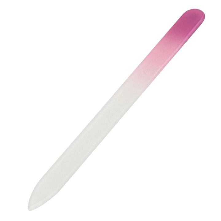 Pila de Unghii din Sticla Roz cu Husa 14cm