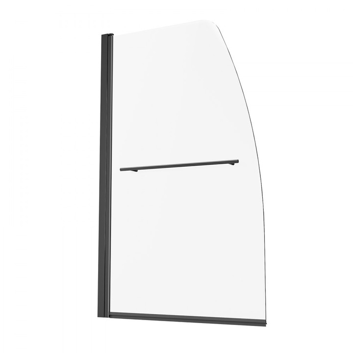 Paravan pentru casa, rotativ 180°, fara cadru, 86 cm L x 140 cm H, Transparent, Negru