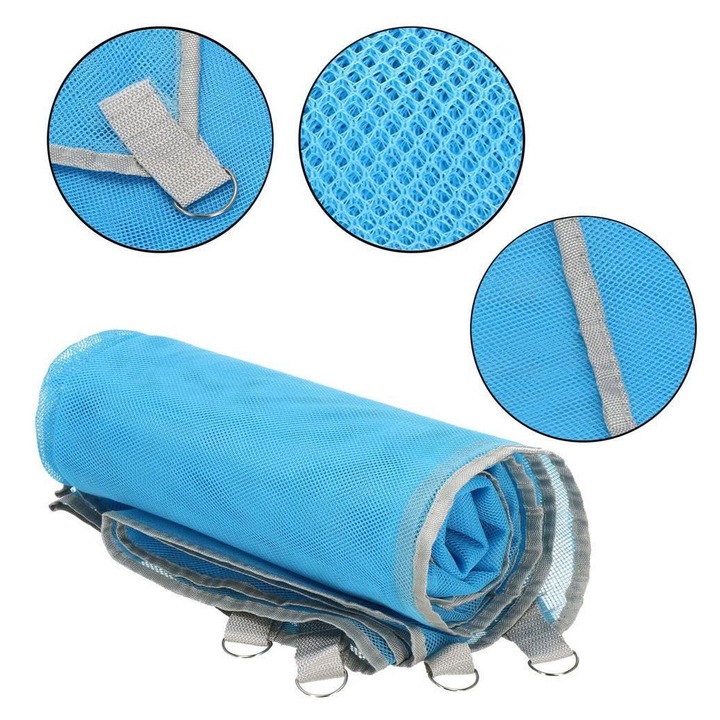 SnapClean Mat Doty® homokos strand, piknik vagy kemping takaró kék poliészterből, 200 cm x 200 cm, kényelmes, könnyen szállítható