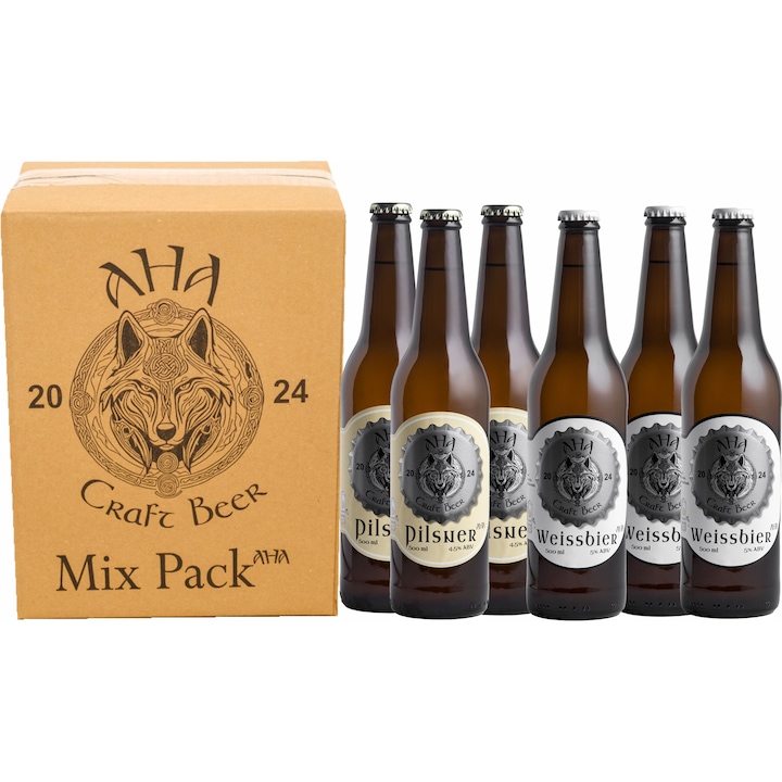 Bere artizanala nefiltrata 3 sticle PILSNER,3sticle WEISSBIER (oferta promotionala platesti pentru 5 sticle si 1 o primesti gratuit )6 sticle de 500ml