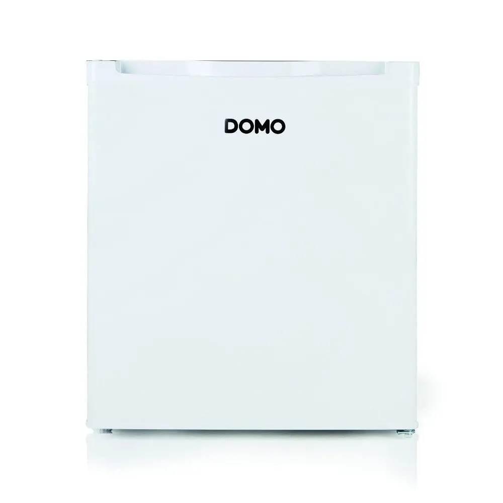 Frigider minibar DOMO, H 51.2 cm, capacitate 41 litri, congelator integrat, ideal pentru bucatarii mici/hotel/birou/rulota, consum redus, 1 raft otel, 2 compartimente pe usa, control temperatura, tava cuburi de gheata inclusa, alb