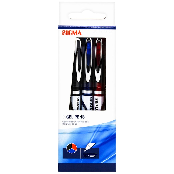 Гел химикалки Sigma Multicolor 0.7 мм, 3 бр./комплект