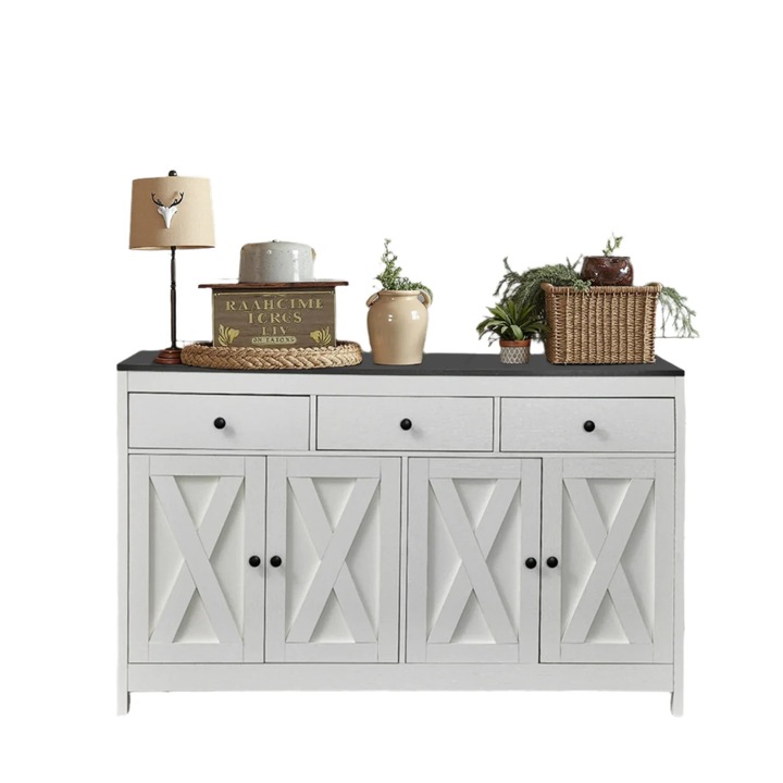 Gardróbszekrény, 3 fiók, 2 szekrény, fehér, 140x40x84cm