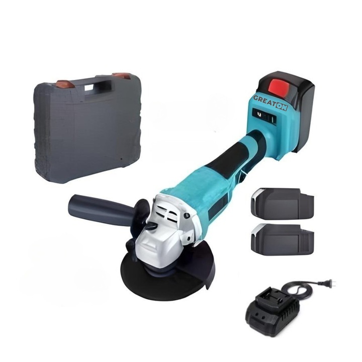 Polizor Unghiular Profesional GREATON 48V, 8500RPM, 2 Acumulatori 5000mAh, Cu Valiza Si Incarcare Rapida
