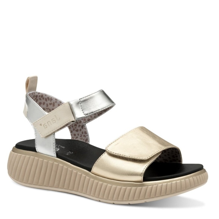 Jana Jana női tépőzáras platformos arany ezüst kombi szandál 28765-44-992 07605